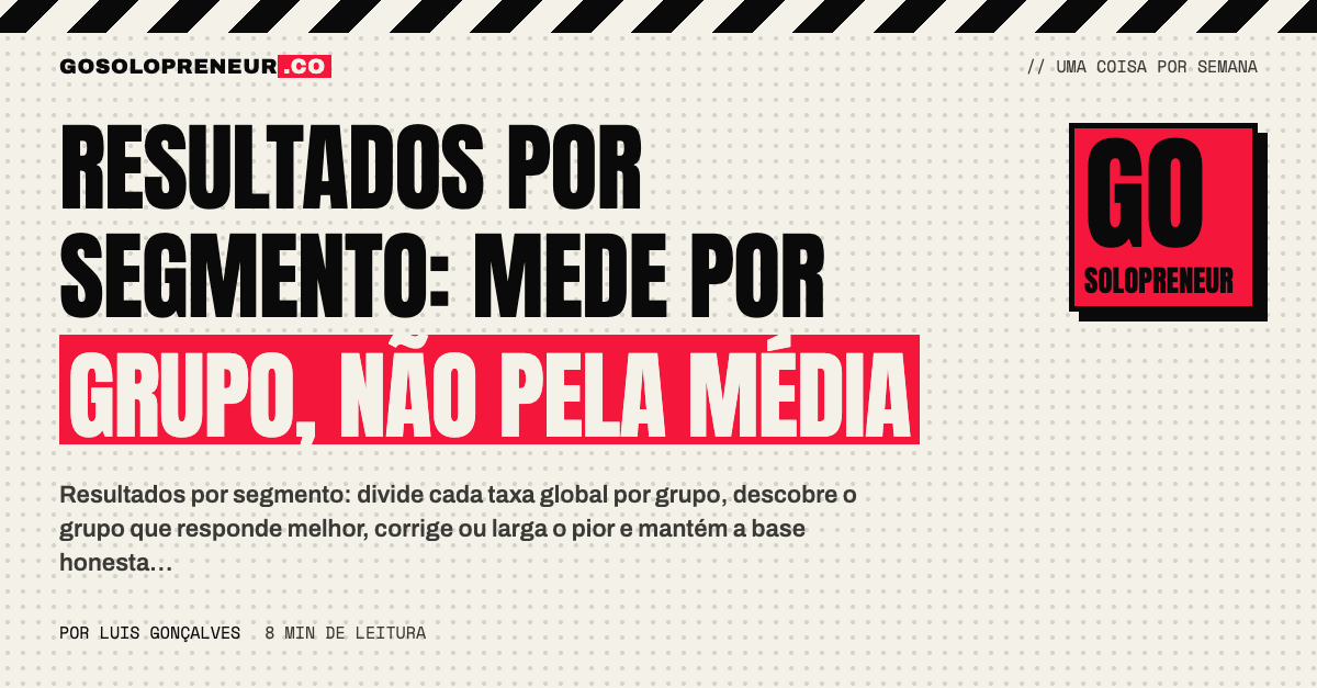 Gráfico de resultados repartido por segmento, com um grupo a destacar-se da média