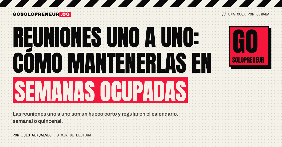 Un calendario con un hueco recurrente marcado para las reuniones uno a uno
