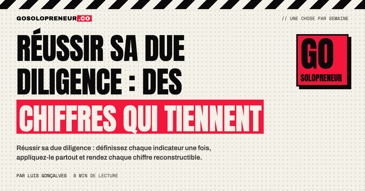 Un tableau de chiffres vérifiés pour réussir sa due diligence avant une vente