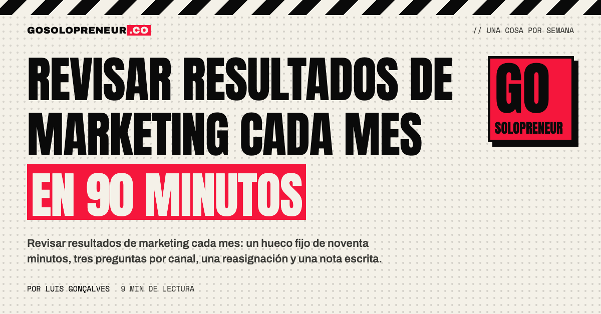 Revisar resultados de marketing: calendario con la revisión mensual de noventa minutos