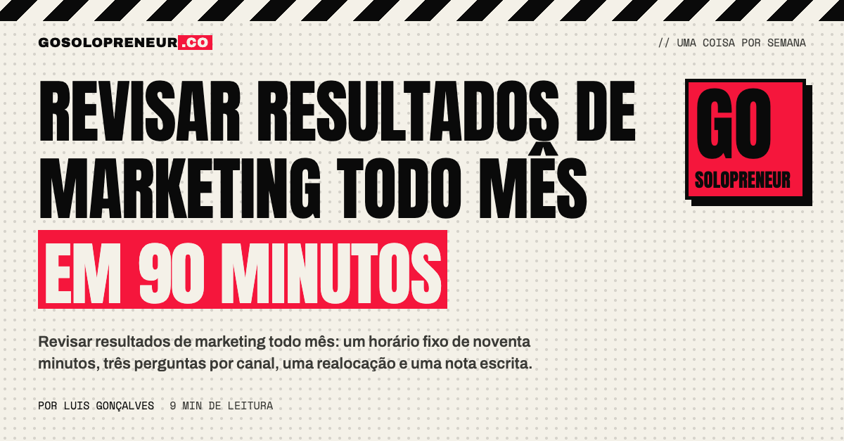 Como revisar resultados de marketing todo mês em 90 minutos, com pauta fixa