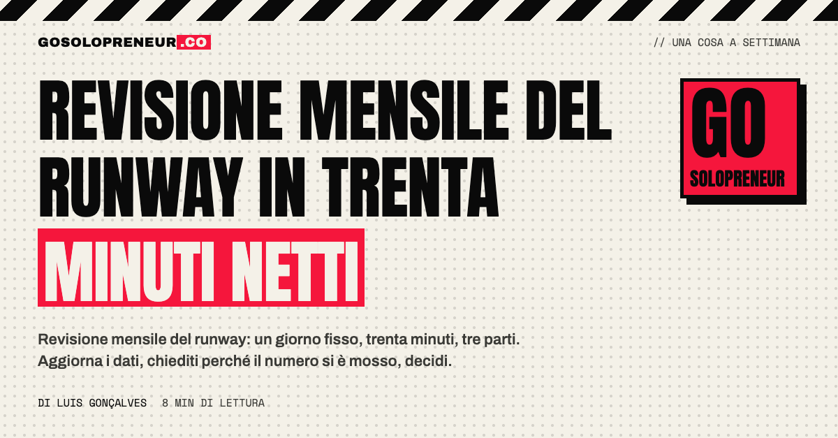 Revisione mensile del runway in trenta minuti netti