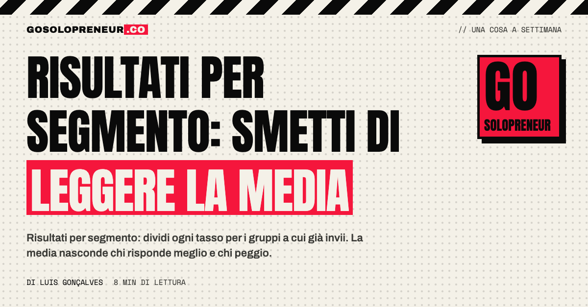 Risultati per segmento: tassi di risposta a confronto tra gruppi di contatti