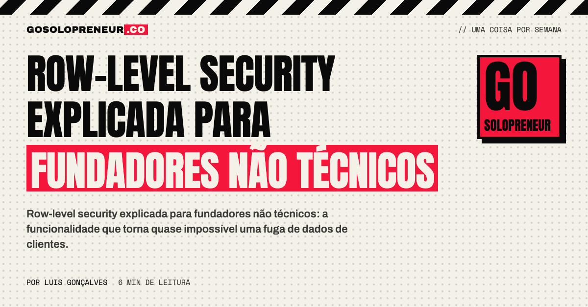Row-level security explicada para fundadores não técnicos
