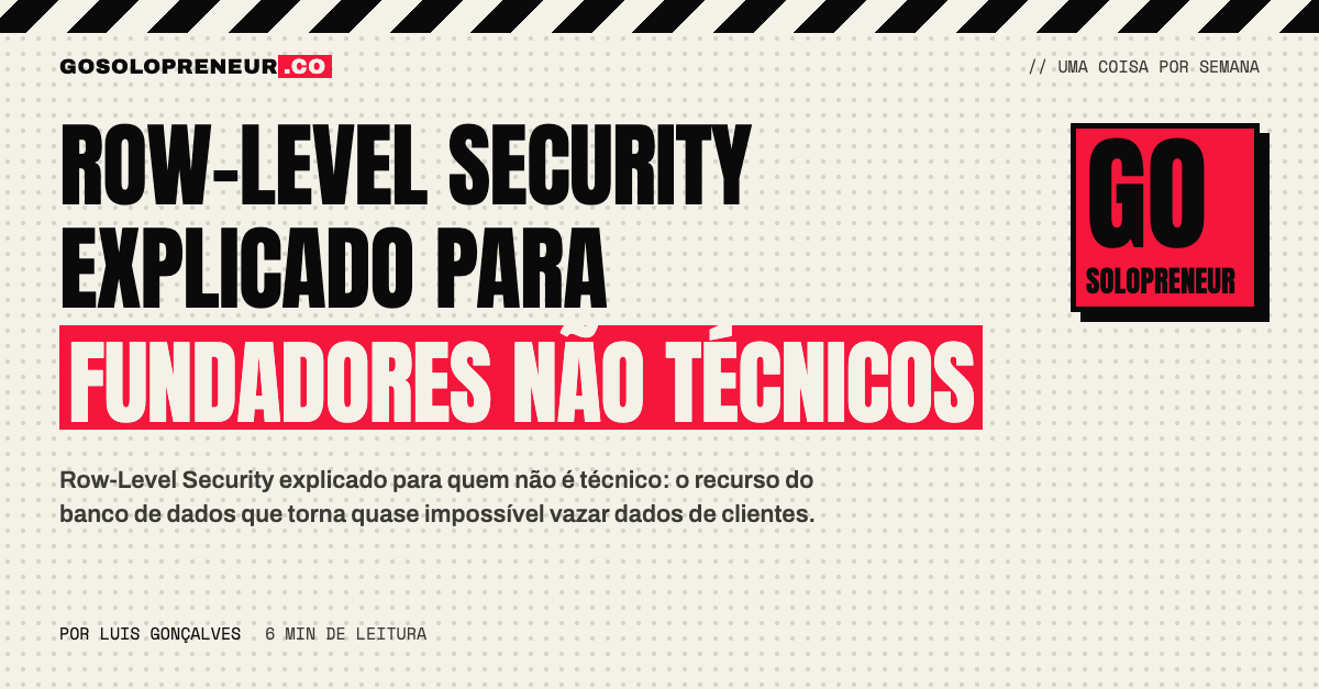 Row-Level Security explicado para fundadores não técnicos