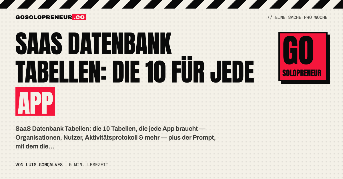 Datenbank-Bauplan: die 10 Tabellen, die jede SaaS-App braucht