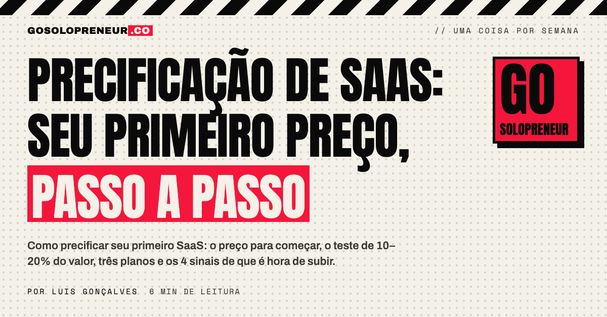 Precificação de SaaS: seu primeiro preço, passo a passo