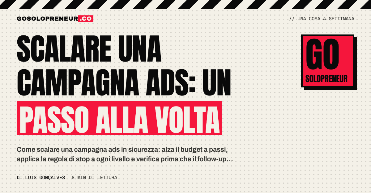 Una scala di budget a gradini per scalare una campagna ads un passo alla volta