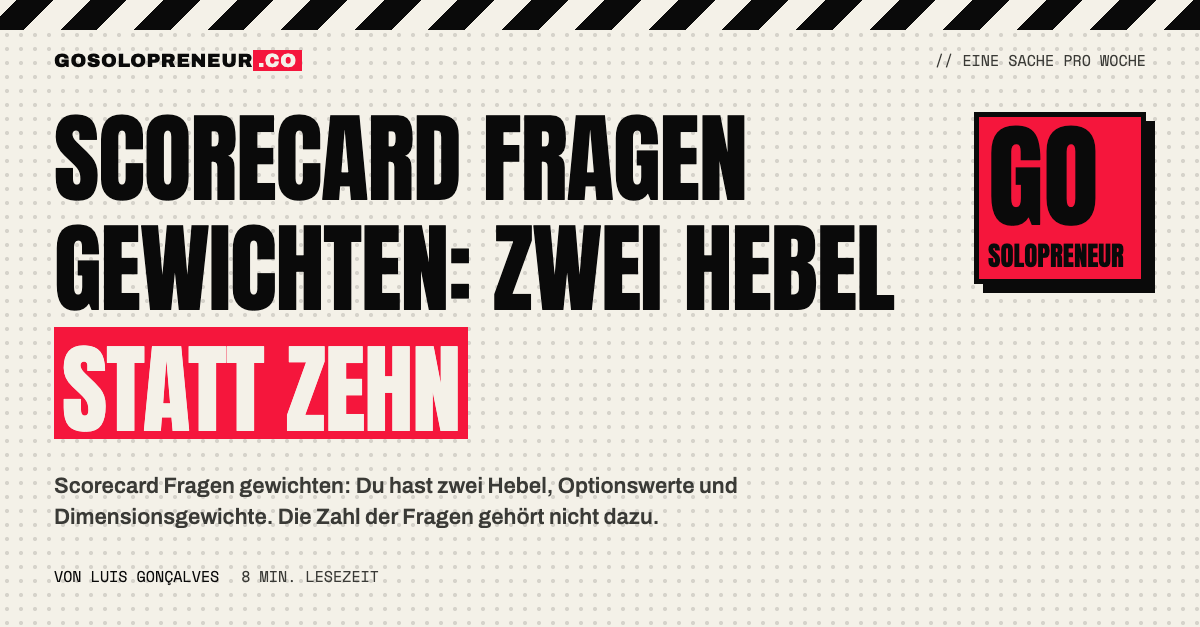 Zwei Hebel zum Scorecard Fragen gewichten: Optionswerte und Dimensionsgewichte