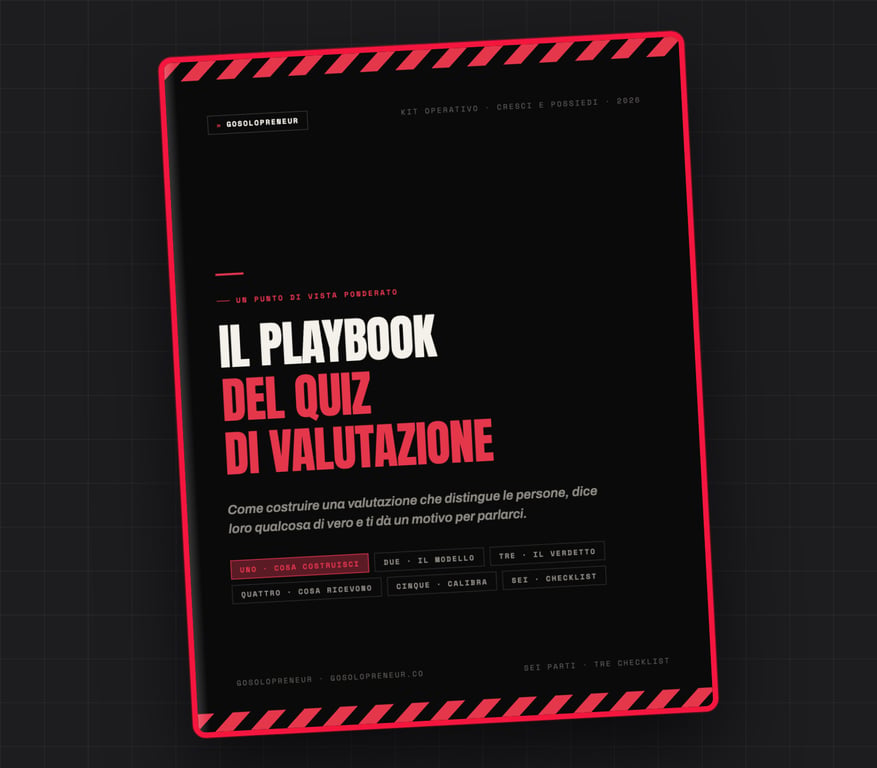 Il Playbook del quiz di valutazione, copertina della guida gratuita