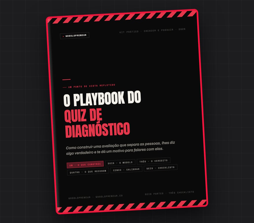 O Playbook do Quiz de Diagnóstico, capa do guia gratuito