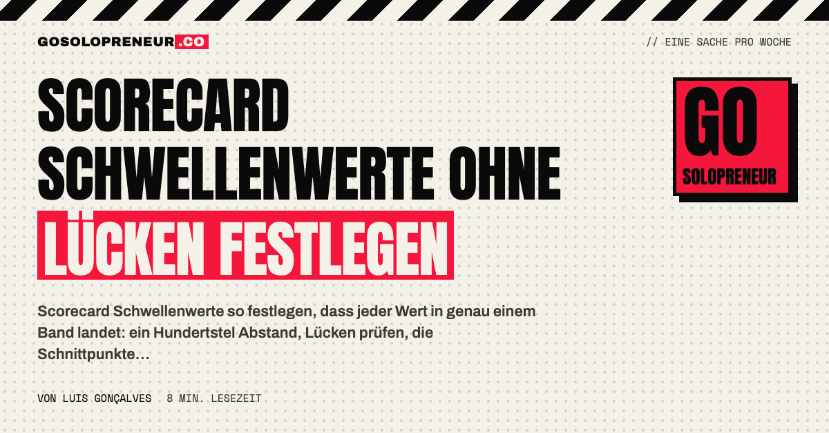 Lückenlose Scorecard Schwellenwerte: Bänder von null bis hundert, ein Hundertstel auseinander
