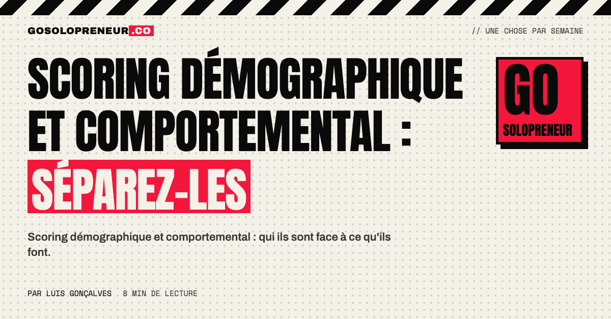 Scoring démographique et comportemental : deux colonnes séparées, le fit et l'intention, pour classer vos leads