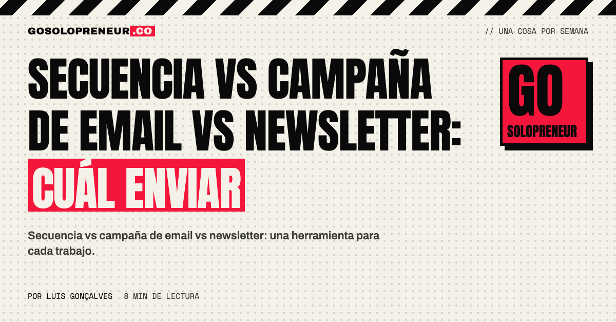 Tres buzones etiquetados como secuencia, campaña y newsletter para elegir entre secuencia vs campaña de email