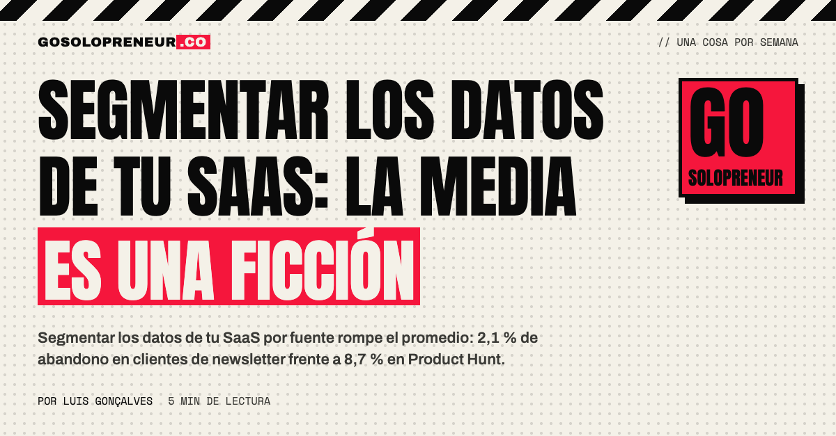 Segmentar los datos de tu SaaS: abandono por fuente de adquisición, newsletter frente a Product Hunt