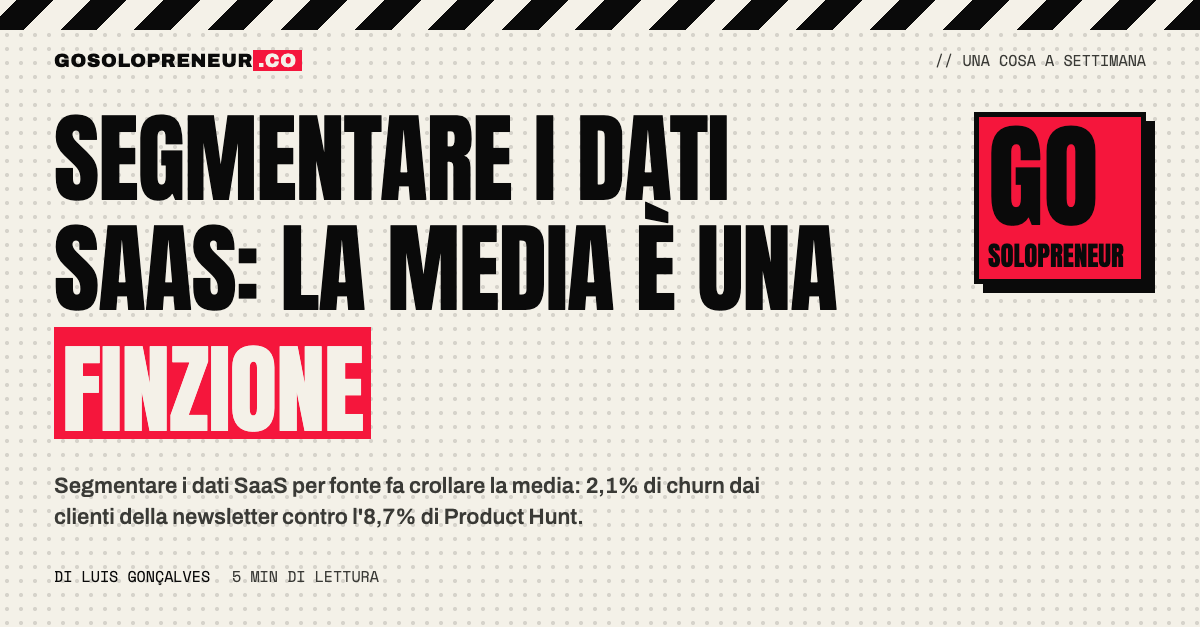 Grafico di coorti SaaS segmentate per fonte di acquisizione: newsletter, Product Hunt e referral