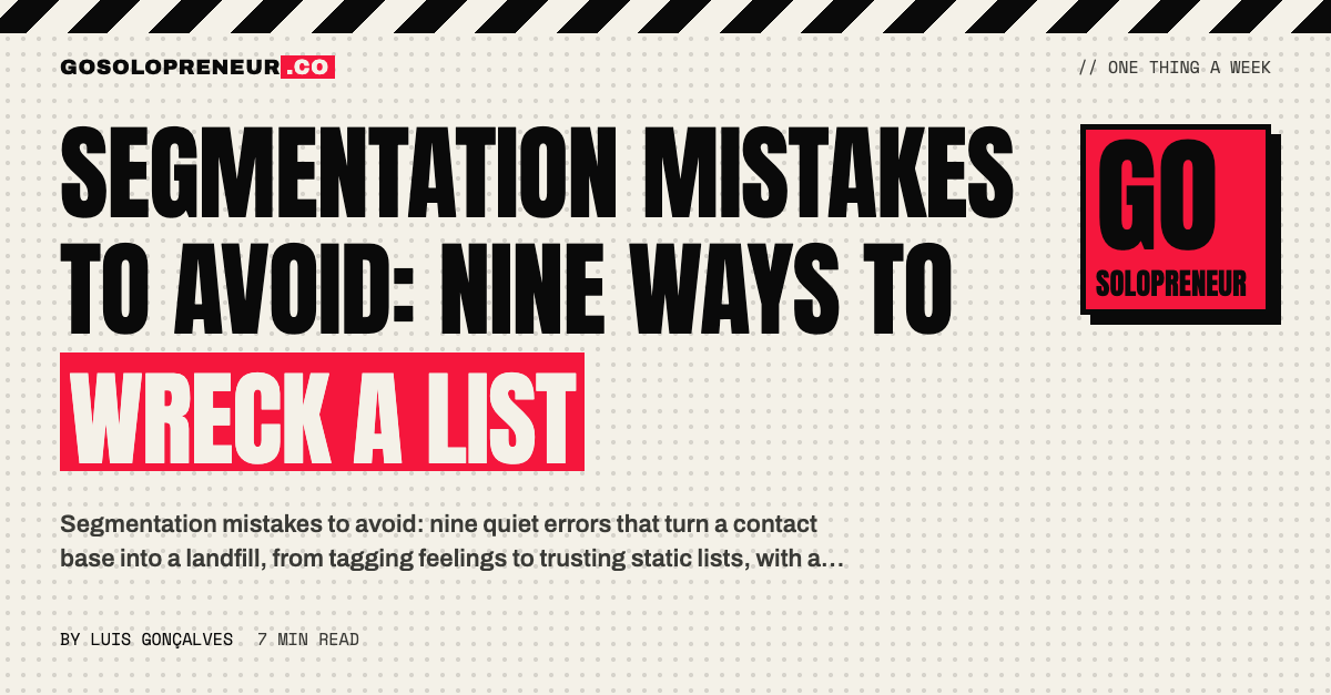 Segmentation Mistakes to Avoid: Nine Ways to Wreck a List