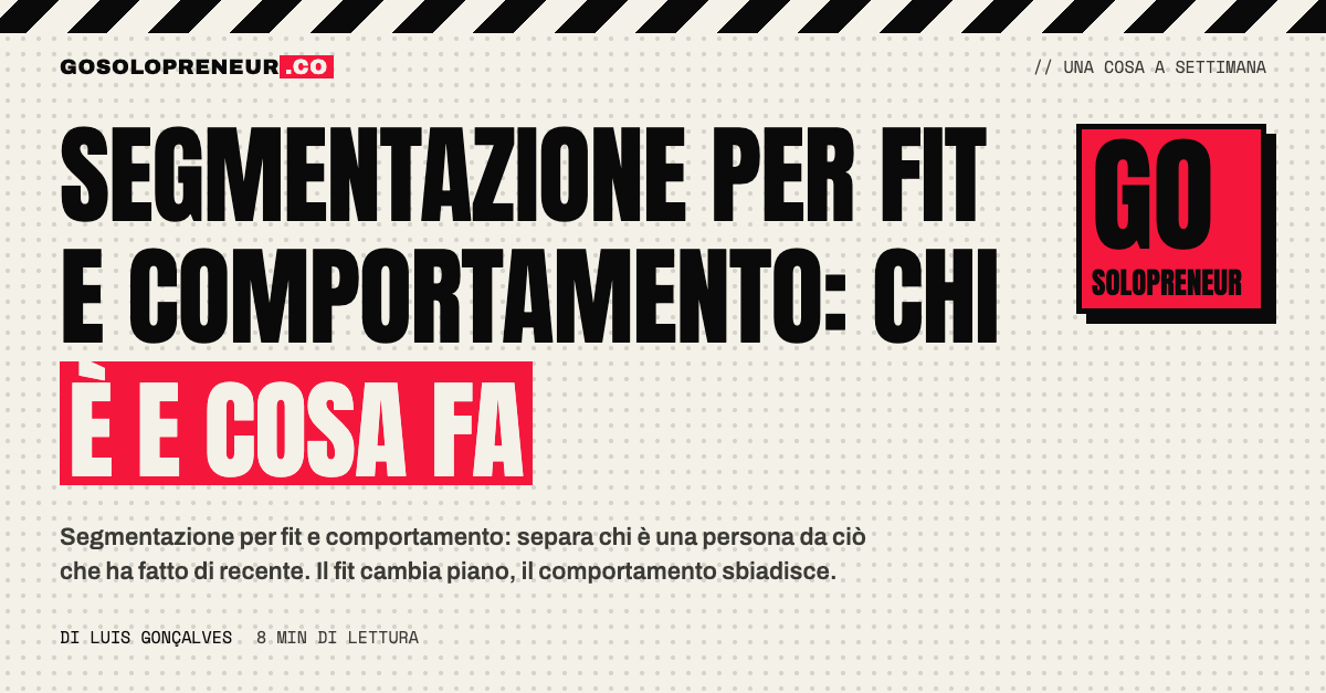 Griglia di segmentazione per fit e comportamento con quattro caselle