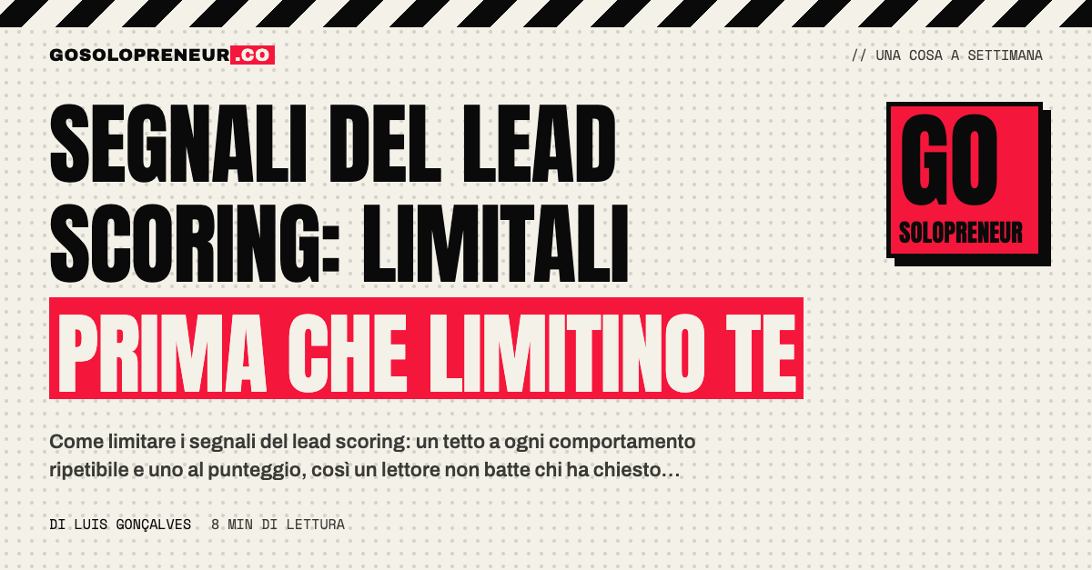 Un tetto sopra le barre dei segnali del lead scoring: il lettore fedele non supera più l’acquirente