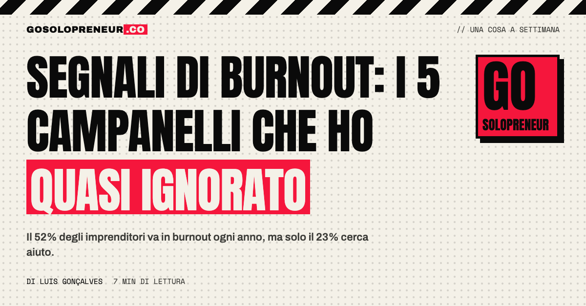 Segnali di burnout del fondatore: i 5 campanelli d'allarme che ho quasi ignorato