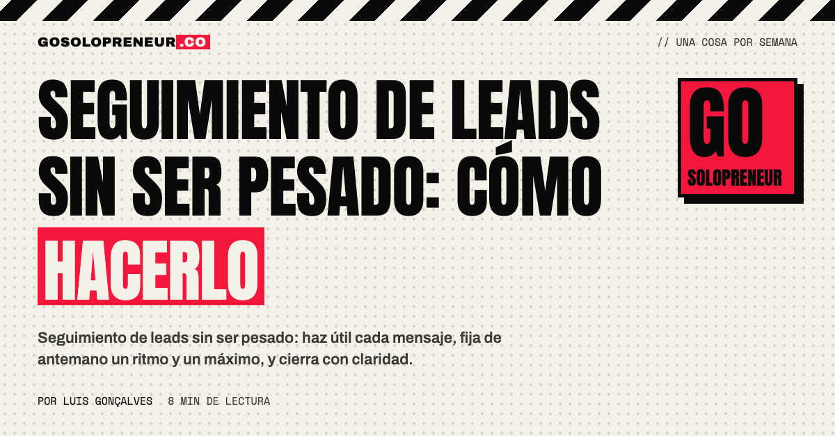 Seguimiento de leads: un correo breve y útil en una bandeja de entrada