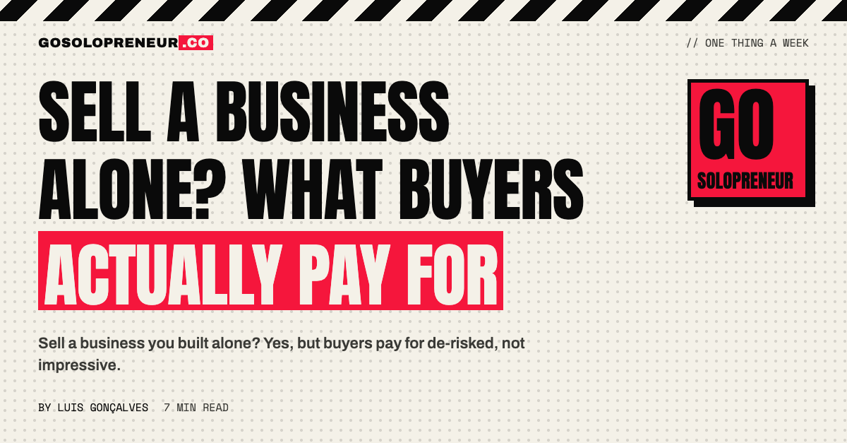 Sell a Business Alone? What Buyers Actually Pay For