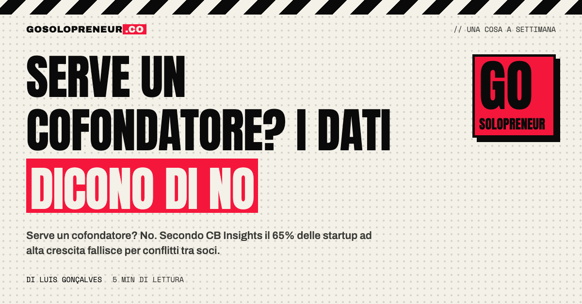 Serve un cofondatore? I dati dicono di no: conflitti tra soci e l'alternativa dell'AI