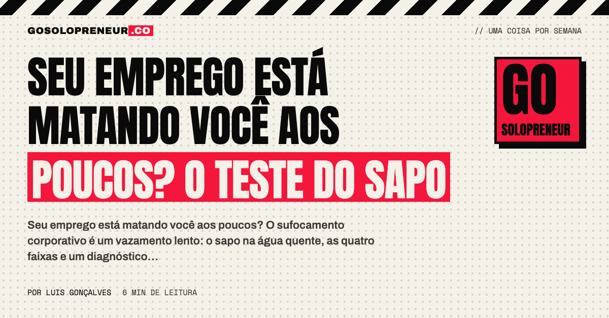 Seu emprego está matando você aos poucos? O teste do sapo