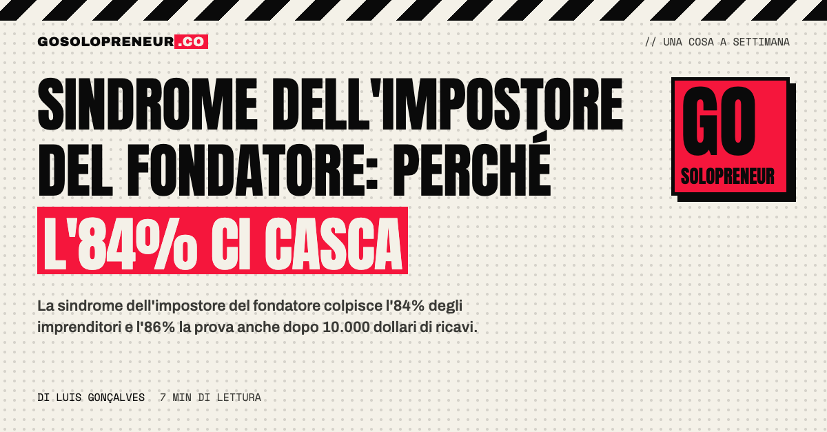 Sindrome dell'impostore del fondatore: perché l'84% degli imprenditori si sente un truffatore