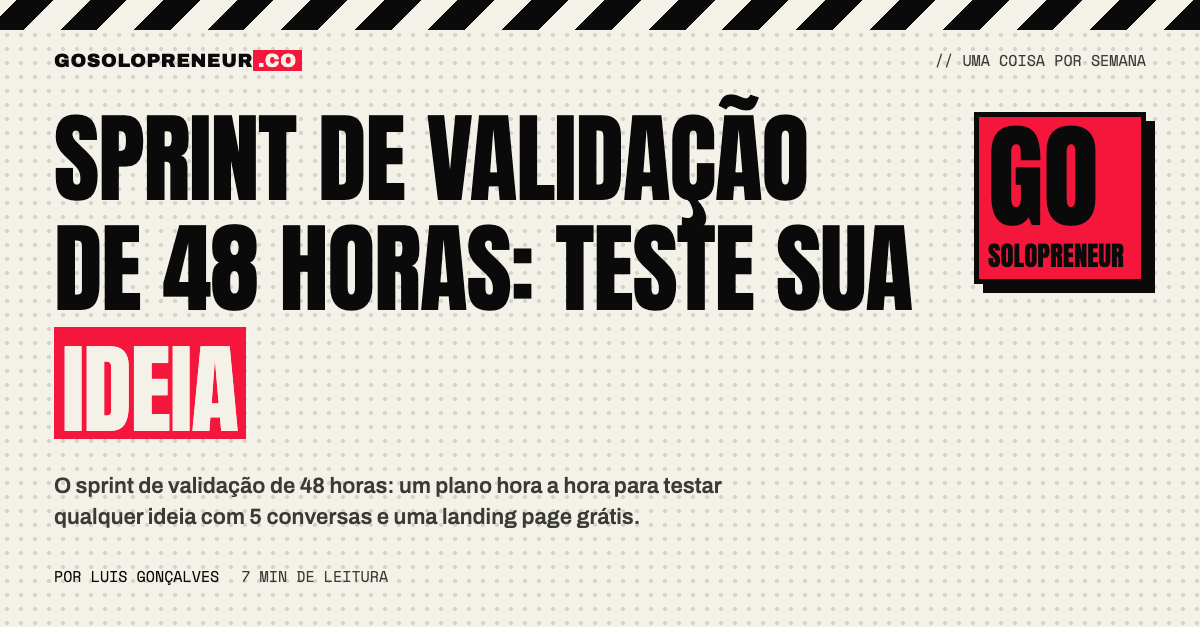 Sprint de validação de 48 horas: teste sua ideia