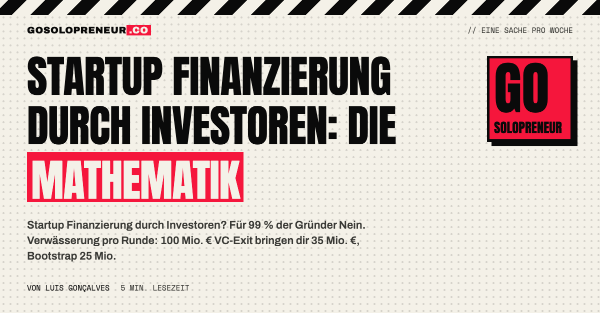 Startup Finanzierung durch Investoren: die Verwässerungsmathematik Runde für Runde