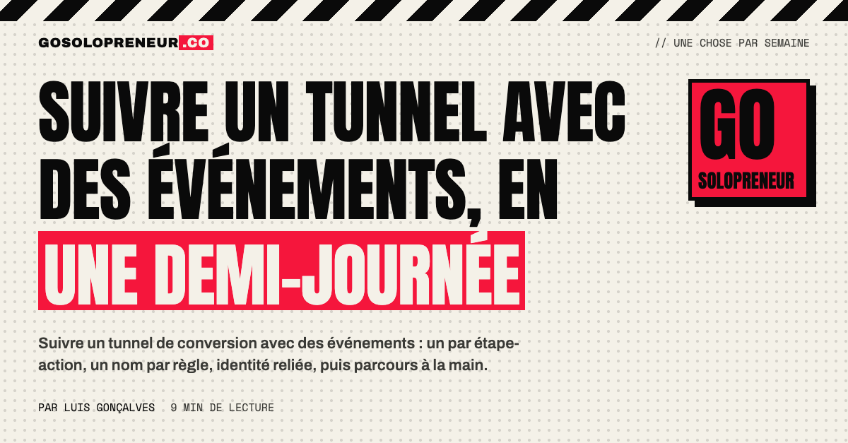 Suivre un tunnel de conversion avec des événements en une demi-journée