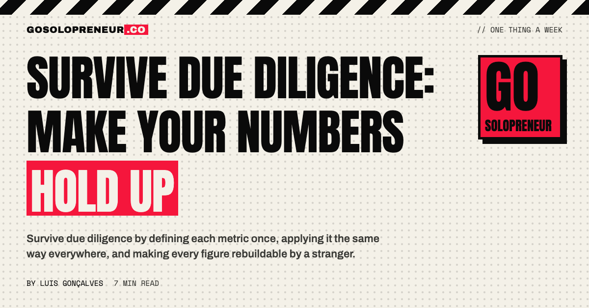 Survive Due Diligence: Make Your Numbers Hold Up