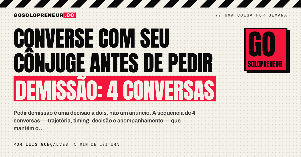 Converse com seu cônjuge antes de pedir demissão: 4 conversas