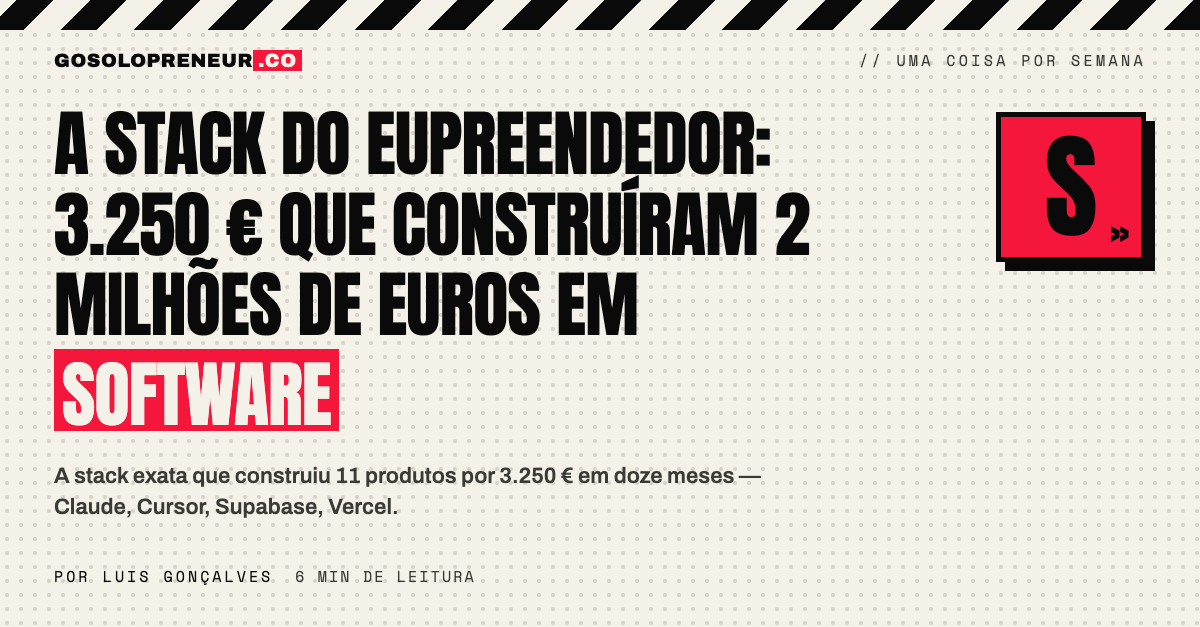 A stack do EUpreendedor: 3.250 € que construíram 2 milhões de euros em software