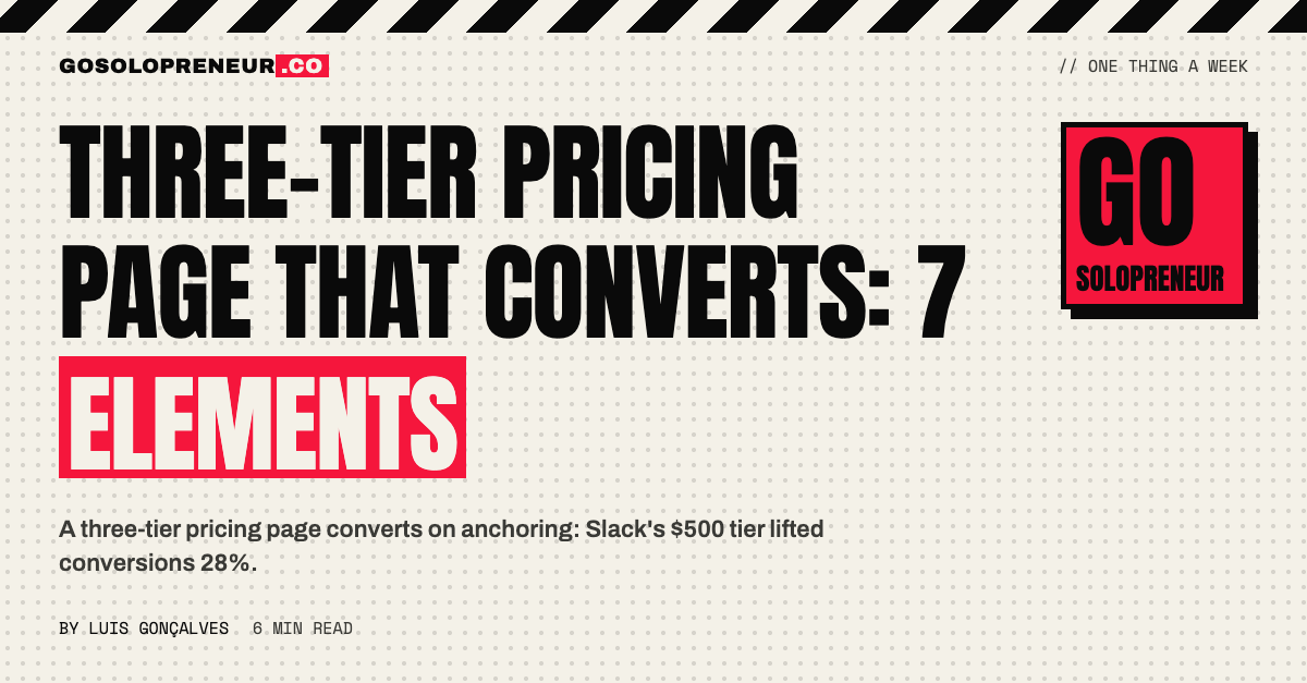 Three-Tier Pricing Page That Converts: 7 Elements