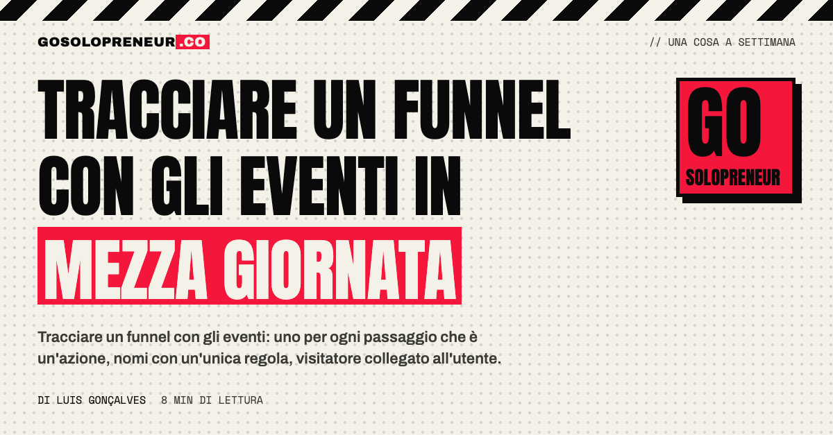 Schema di un funnel con gli eventi da lanciare a ogni passaggio, scritti a mano su un quaderno