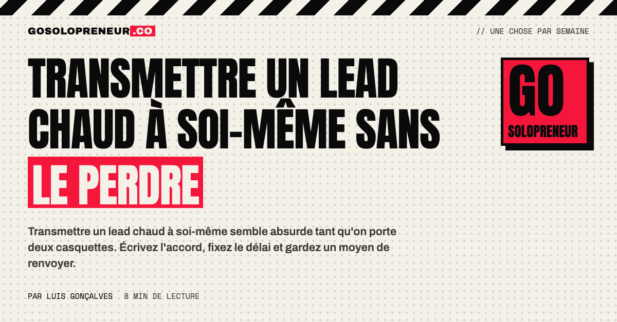 Transmettre un lead chaud à soi-même : un accord écrit entre le vous marketing et le vous commercial