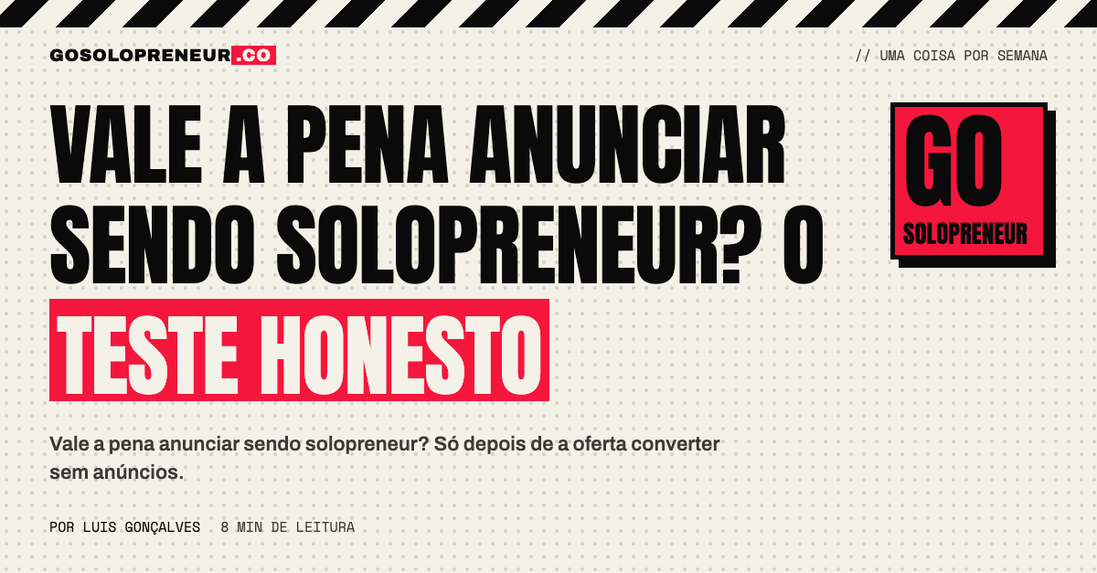 Pessoa a decidir se vale a pena anunciar sendo solopreneur
