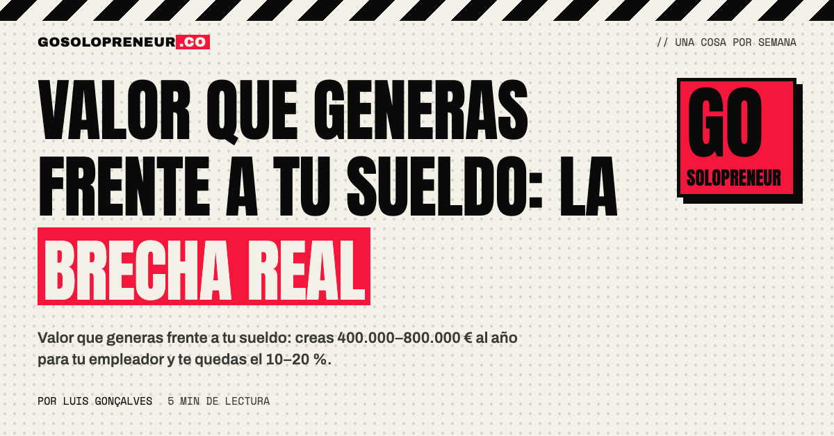 Valor que generas frente a tu sueldo: la brecha entre tu salario y lo que creas