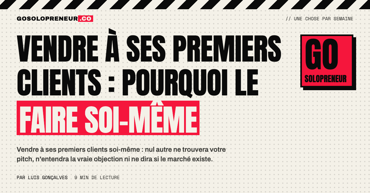Fondateur au téléphone qui vend à ses premiers clients lui-même