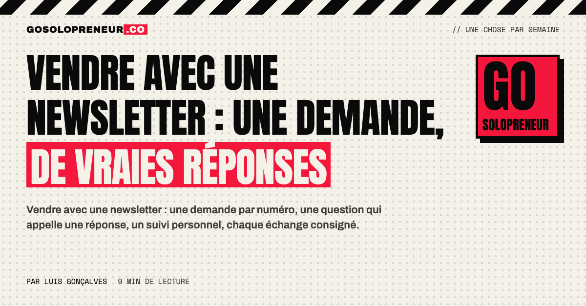 Parcours pour vendre avec une newsletter : une demande, une question, une réponse, un appel, une affaire