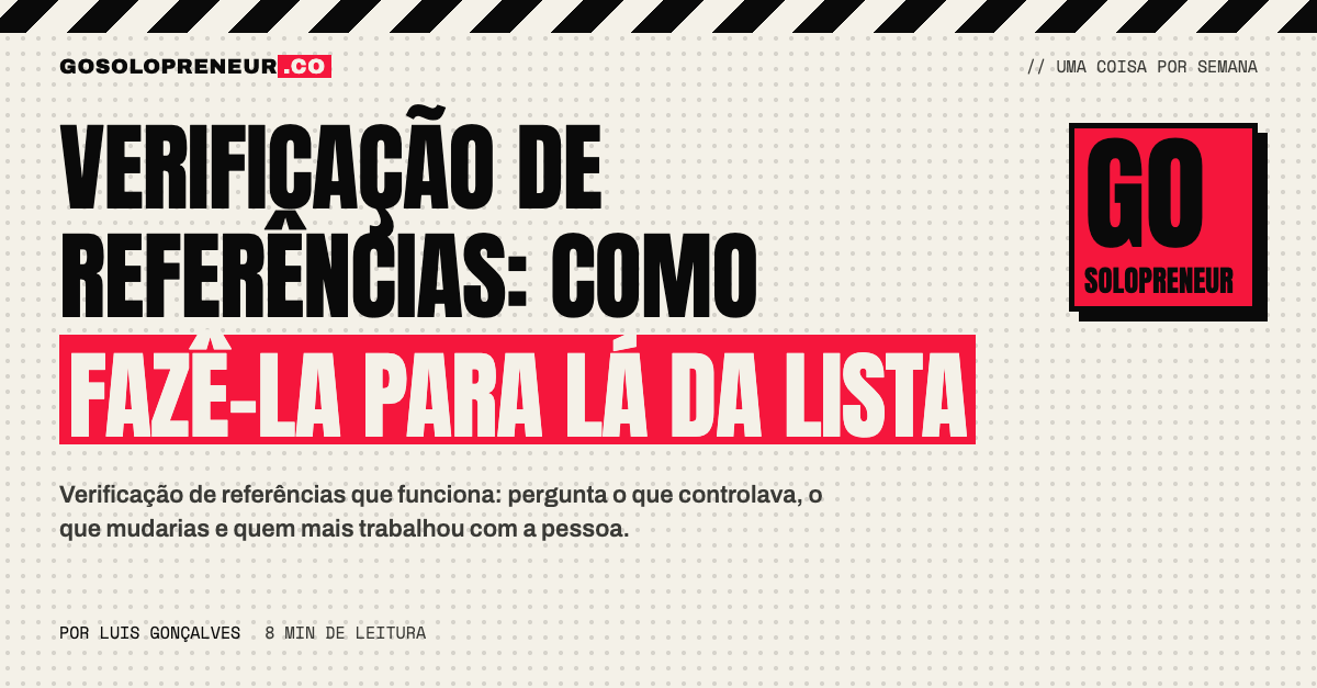 Verificação de referências: como fazê-la para lá da lista