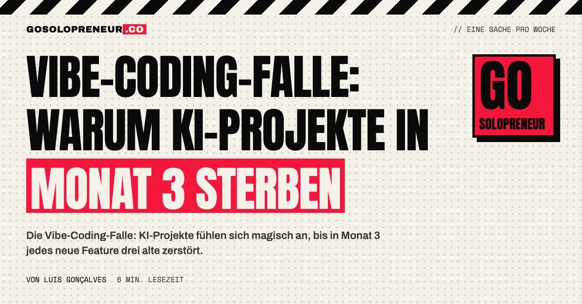 Vibe-Coding-Falle: Warum KI-Projekte in Monat 3 sterben – Titelbild