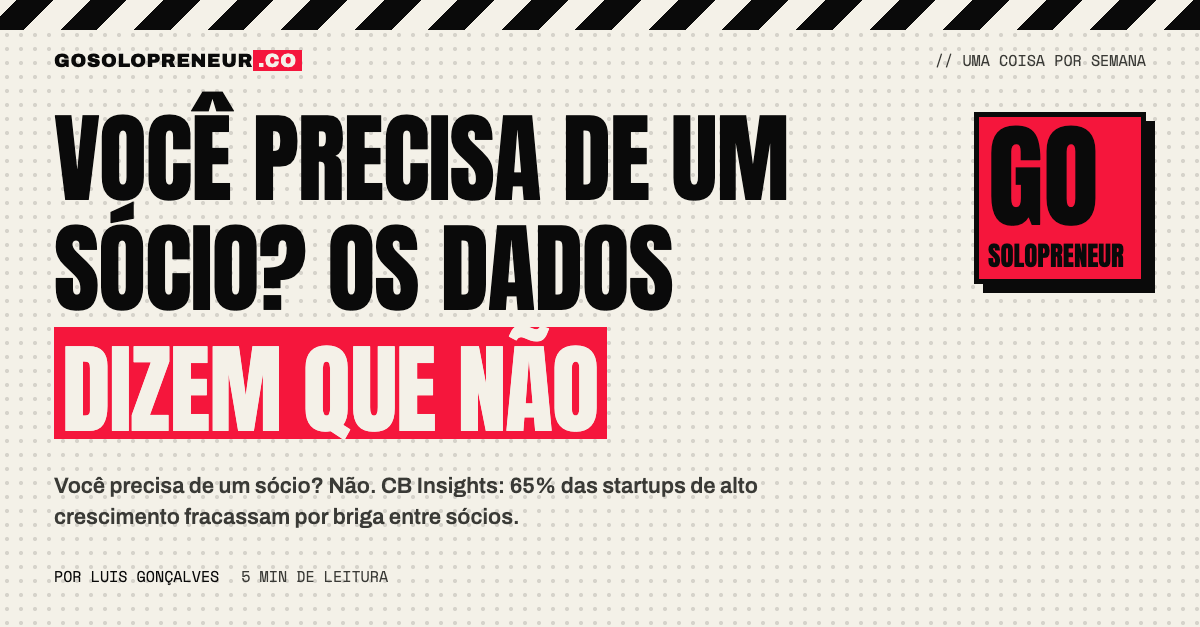 Você precisa de um sócio? Os dados dizem que não