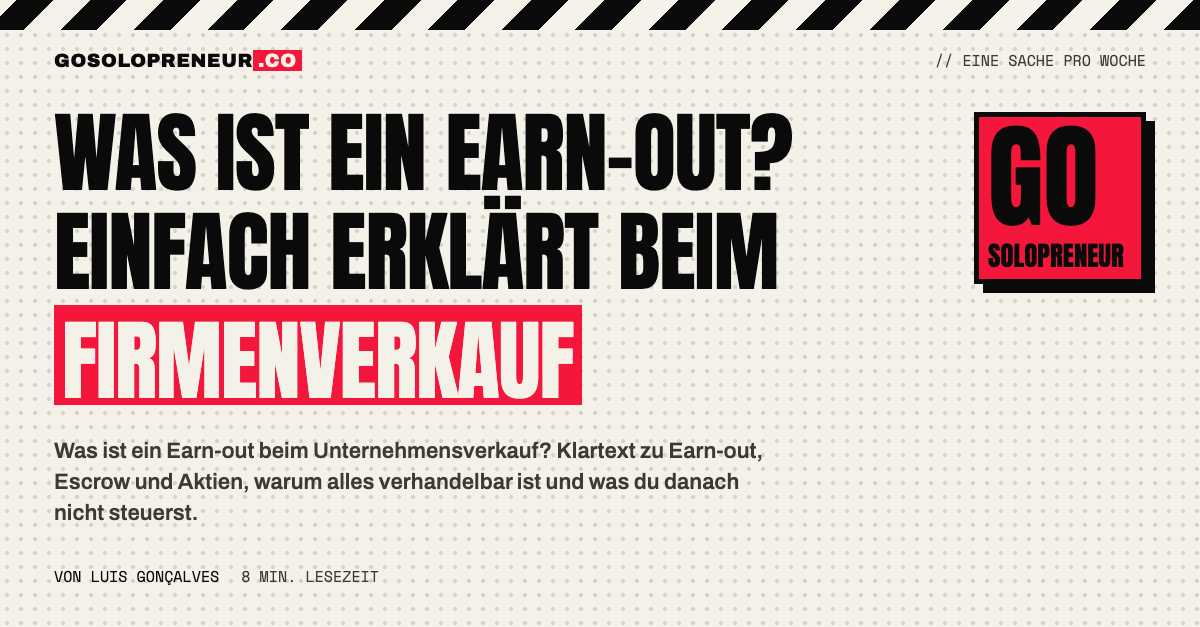 Waage mit Bargeld auf der einen und einer bedingten Zahlung auf der anderen Seite: Was ist ein Earn-out