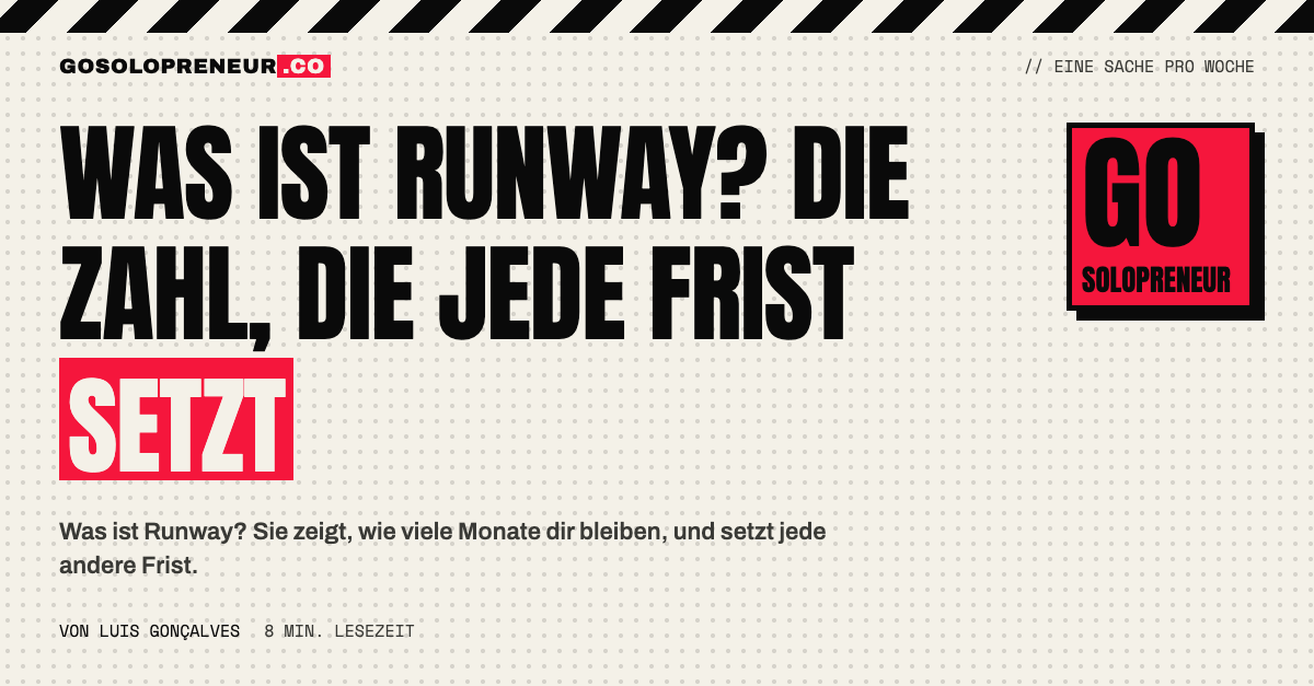 Was ist Runway: die Zahl der Monate, die jede Frist in deinem Unternehmen setzt