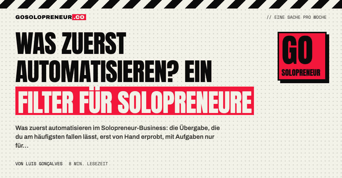 Was zuerst automatisieren: ein Filter, der die am häufigsten fallen gelassene Übergabe findet