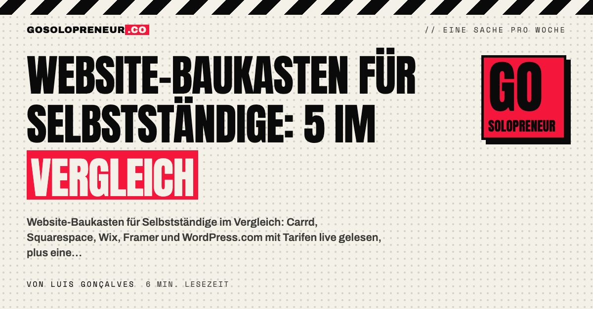 Website-Baukasten für Selbstständige: fünf Baukästen im Vergleich für eine dreiseitige Solopreneur-Website