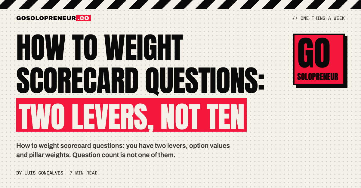 How to Weight Scorecard Questions: Two Levers, Not Ten